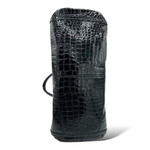 COLE HAAN XL Black Reptile Embossed Patent Leather Tote Bag - Picture 10 of 16